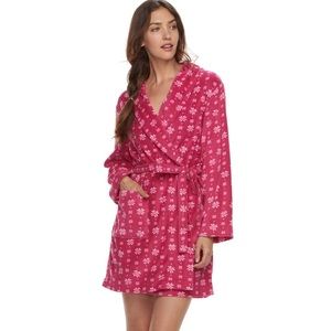 SONOMA Microfleece Snowflake Print Short Robe